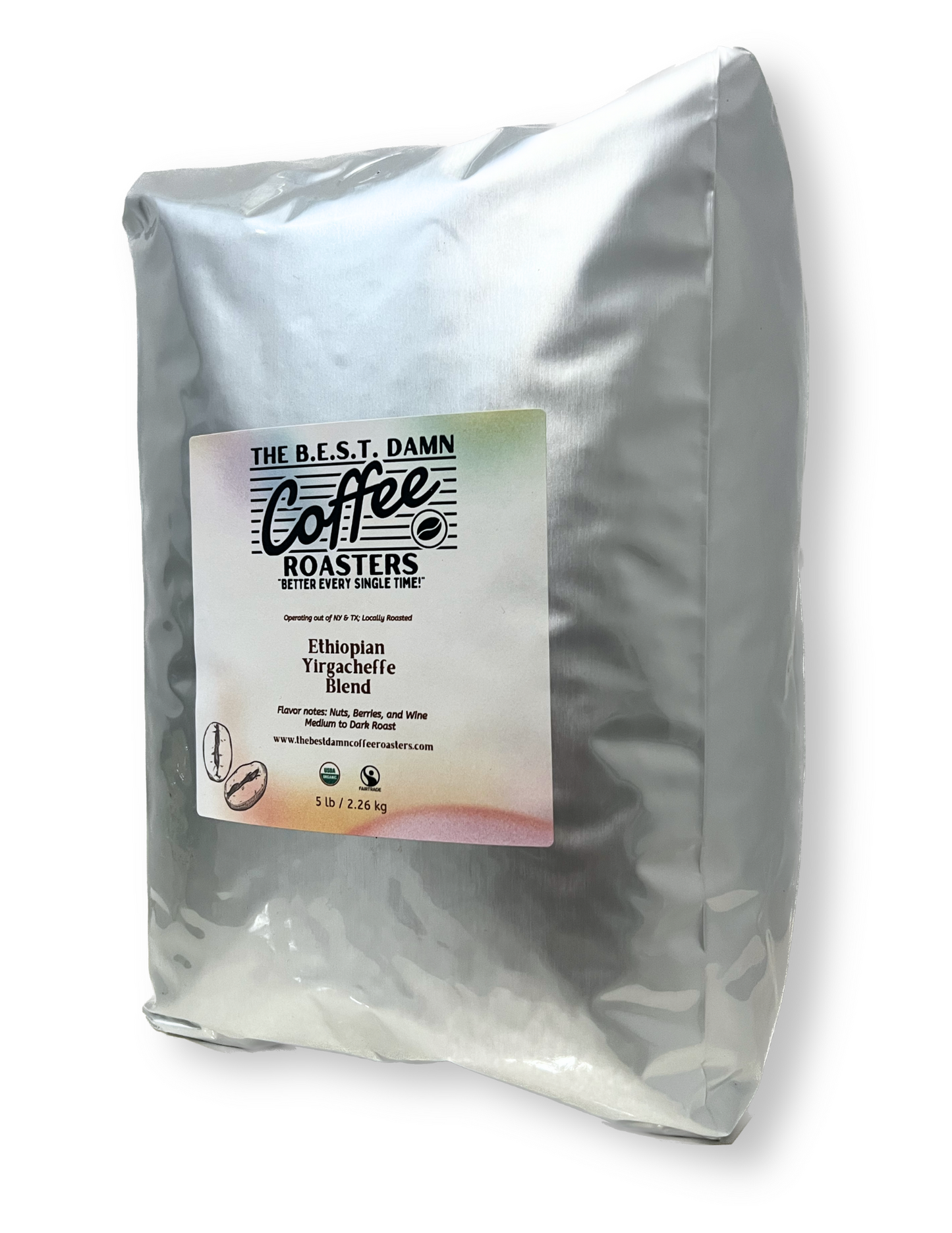 The Best Damn Coffee - Ethiopian Yirgacheffe Blend - 5 Pounds