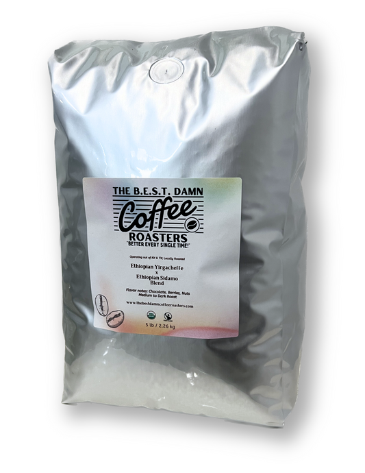 The Best Damn Coffee - Ethiopian Yirgacheffe x Sidamo Blend - 5 Pounds